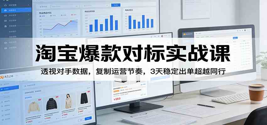 淘宝爆款对标实战课：透视对手数据，复制运营节奏，3天稳定出单超越同行-玩备项目资源网