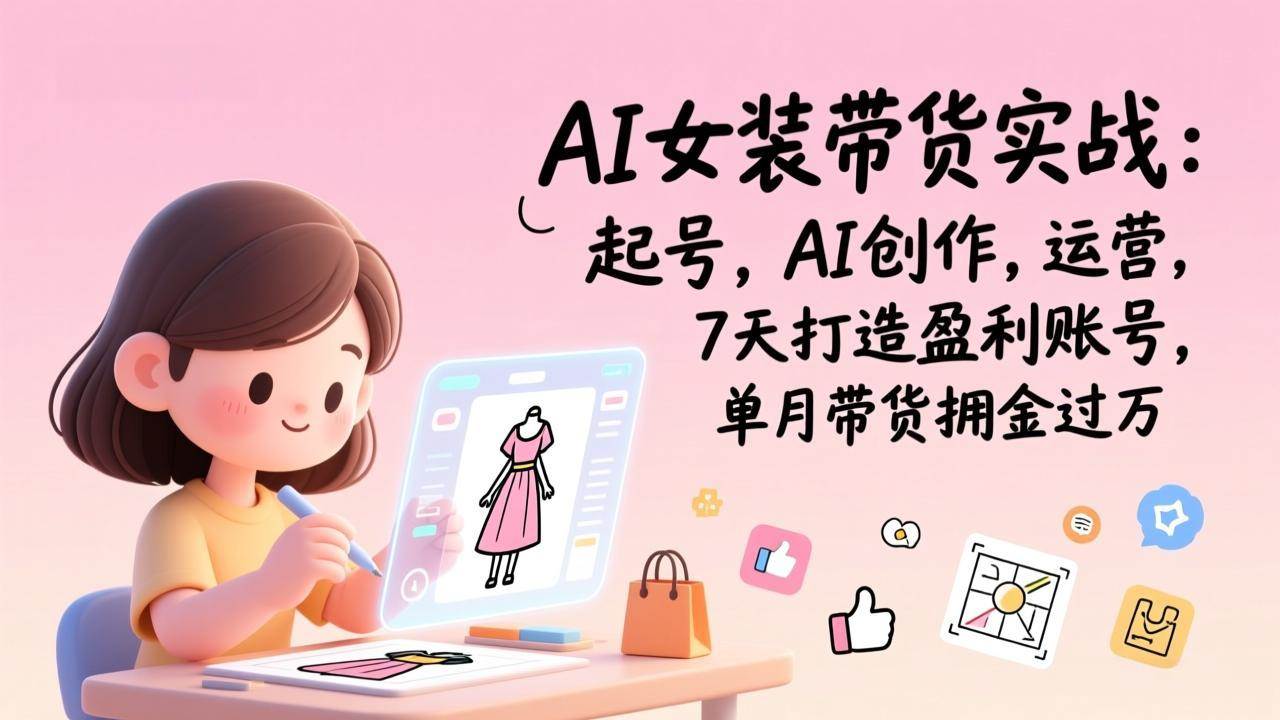 （17117期）AI女装带货实战班（更新）：起号，AI创作，运营，7天打造盈利账号，单月带货佣金过万-玩备项目资源网