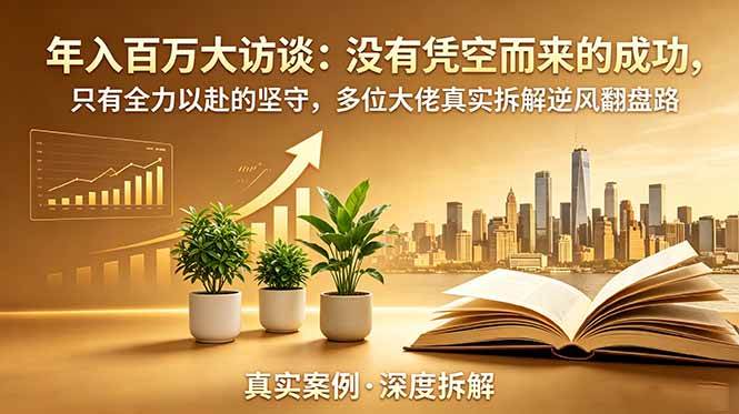 (18891期)年入百万大访谈-更新:没有凭空而来的成功,只有全力以赴的坚守,多位大佬真实拆解逆风翻盘路-玩备项目资源网