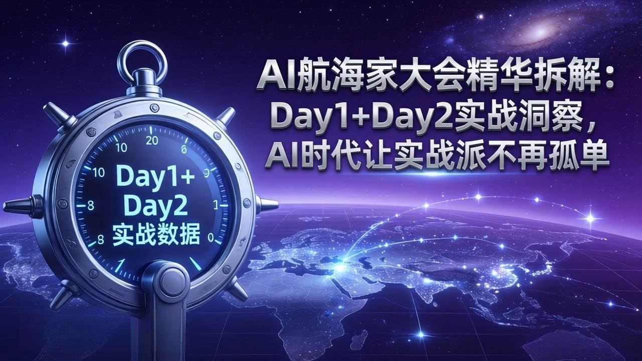 （17867期）AI航海家大会精华拆解：Day1+Day2实战洞察，AI时代让实战派不再孤单-玩备项目资源网