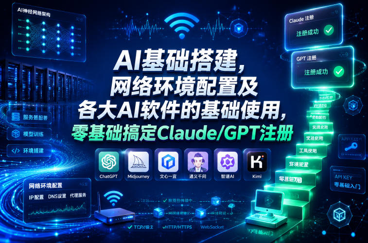AI基础搭建，网络环境配置及各大AI软件的基础使用，零基础搞定Claude/GPT注册-玩备项目资源网