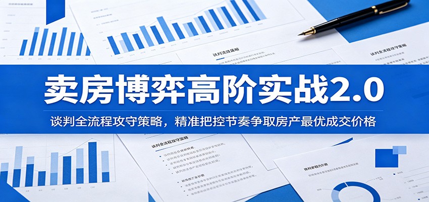 卖房博弈高阶实战2.0：谈判全流程攻守策略，精准把控节奏争取房产最优成交价格-玩备项目资源网