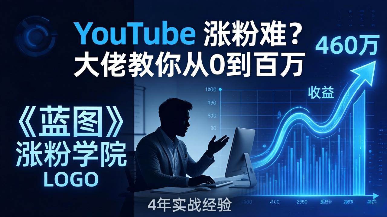 （17836期）YouTube 涨粉难？《蓝图涨粉学院》：4 年赚 460 万的大佬教策略，从0到百万有路径！-玩备项目资源网