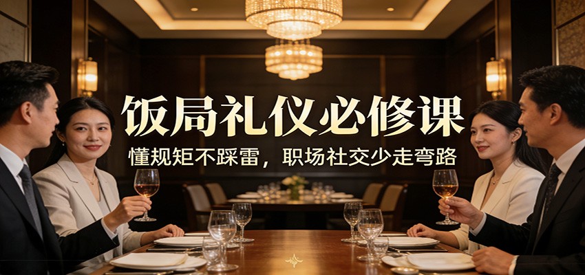 公众号收费文章：《饭局礼仪必修课：懂规矩不踩雷，职场社交少走弯路》-玩备项目资源网