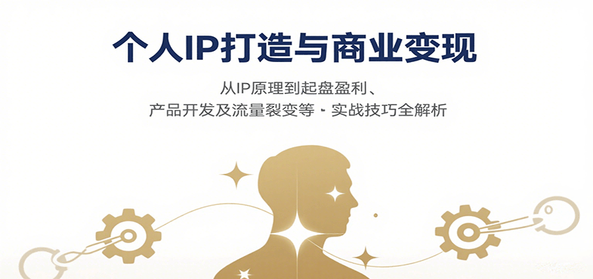 个人IP打造与商业变现，从IP原理到起盘盈利、产品开发及流量裂变等实战技巧全解析-玩备项目资源网