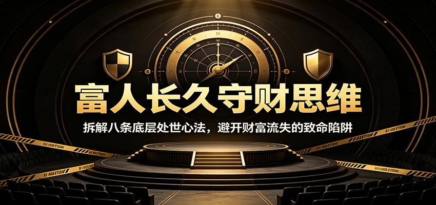 富人长久守财思维：拆解八条底层处世心法，避开财富流失的致命陷阱-玩备项目资源网