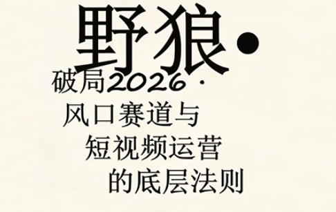 野狼团队·多平台实操运营课，覆盖AI口播、服装、好物、漫剪等热门玩法（更新4月）-玩备项目资源网