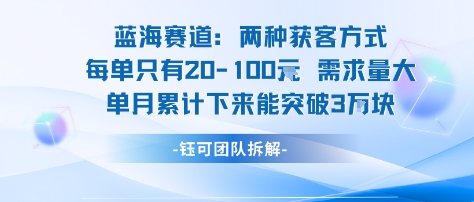 蓝海赛道：需求量大 单月累计下来能突破3W-玩备项目资源网