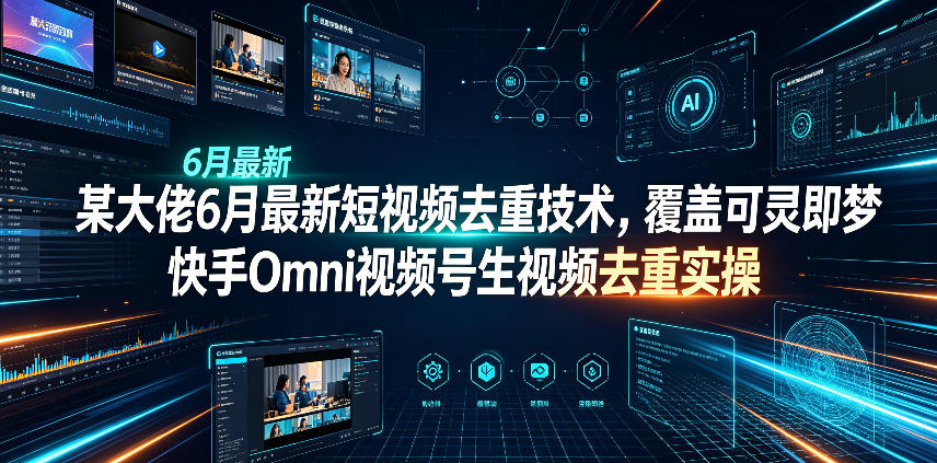 某大佬6月最新短视频去重技术，覆盖可灵即梦快手Omni视频号生视频去重实操-玩备项目资源网
