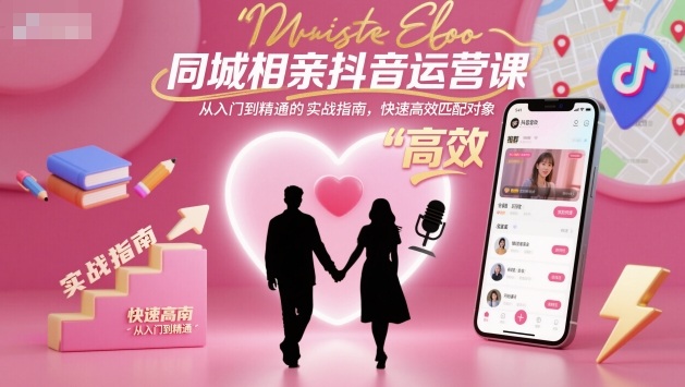 同城相亲抖音运营课，从入门到精通的实战指南，快速高效匹配对象-玩备项目资源网