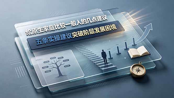 (19194期)付费文章:给原生家庭比较一般人的几点建议,五条实操建议突破阶层发展困境-玩备项目资源网