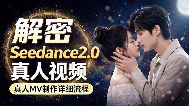 （18289期）Seedance 2.0电影级真人 MV全流程拆解：提示词、运镜、粒子特效，手把手实操-玩备项目资源网