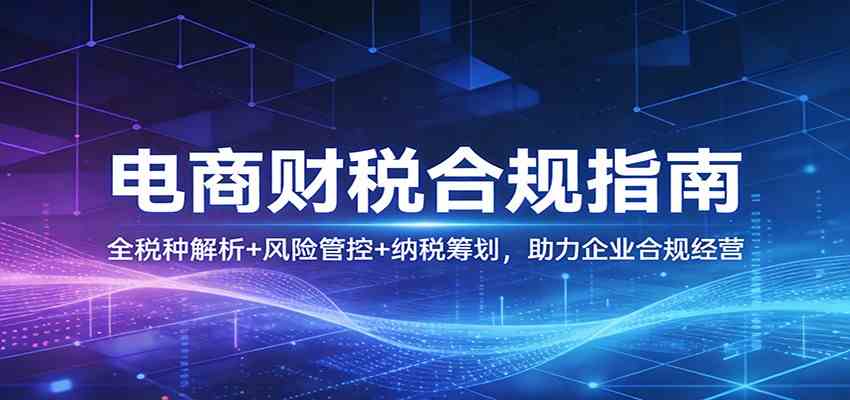电商财税合规指南：全税种解析+风险管控+纳税筹划，助力企业合规经营-玩备项目资源网
