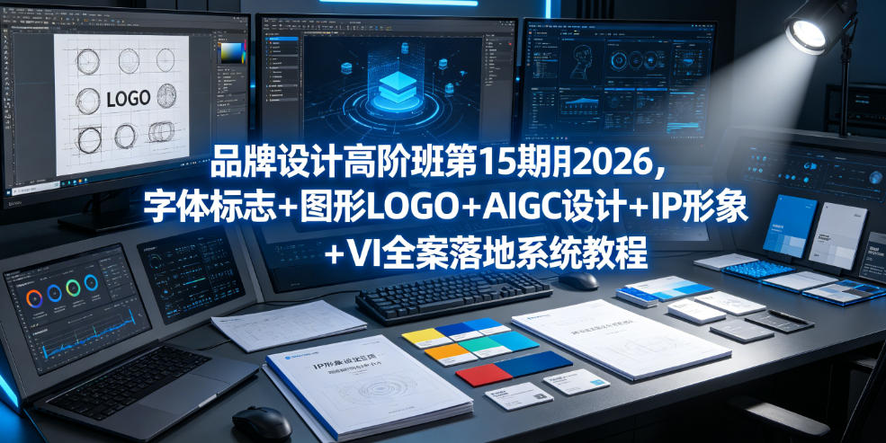 品牌设计高阶班第15期2026,字体标志+图形LOGO+AIGC设计+IP形象+VI全案落地系统教程-玩备项目资源网