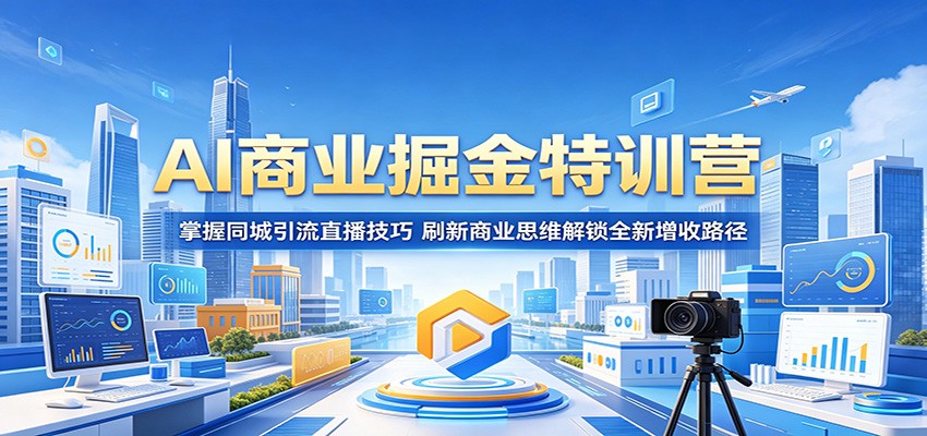 AI商业掘金特训营：掌握同城引流直播技巧，刷新商业思维解锁全新增收路径-玩备项目资源网