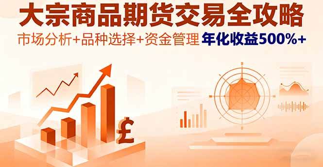 （16083期）大宗商品期货交易全攻略，市场分析+品种选择+资金管理，年化收益500%+-玩备项目资源网
