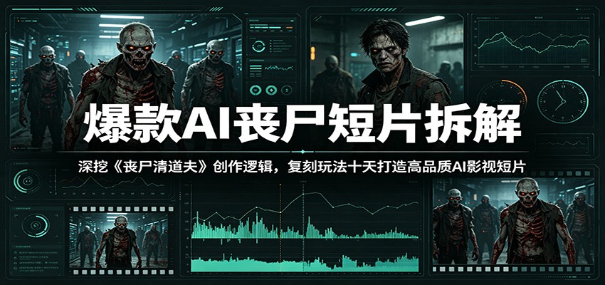 爆款AI丧尸短片拆解：深挖《丧尸清道夫》创作逻辑，复刻玩法快速打造高品质AI影视短片-玩备项目资源网