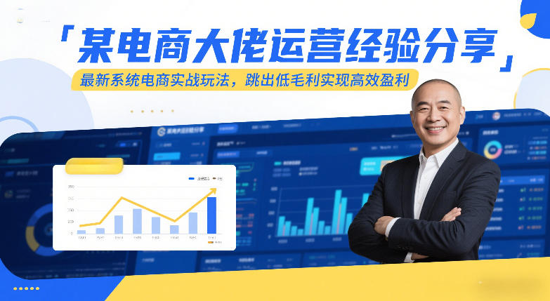 某电商大佬运营经验分享，最新系统电商实战玩法，跳出低毛利实现高效盈利（更新）-玩备项目资源网