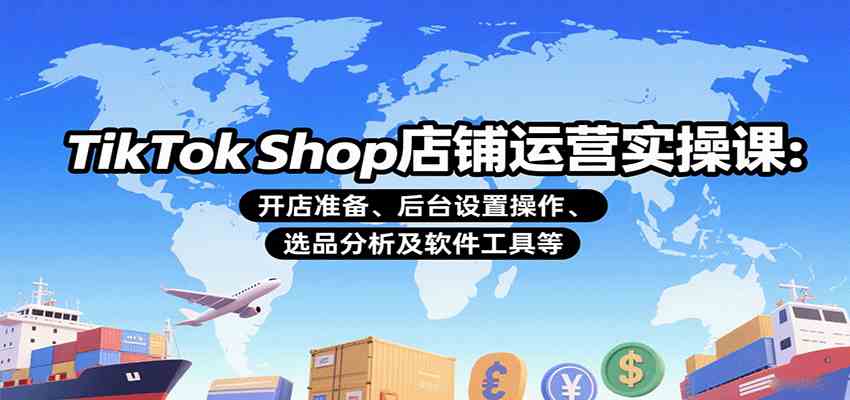 TikTok Shop店铺运营实操课：开店准备、后台设置操作、选品分析及软件工具等-玩备项目资源网