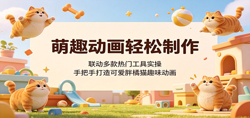 萌趣动画轻松制作，联动多款热门工具实操，手把手打造可爱胖橘猫趣味动画-玩备项目资源网