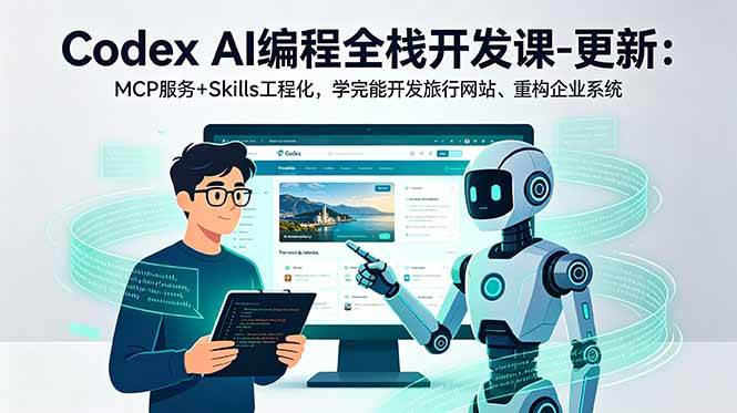 (18858期)Codex AI编程全栈开发课-更新:MCP服务+Skills工程化,学完能开发旅行网站、重构企业系统-玩备项目资源网