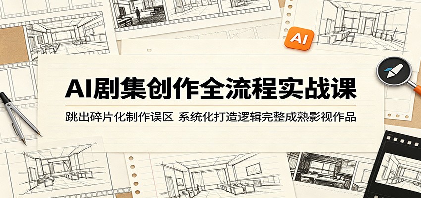 AI剧集创作全流程实战课：跳出碎片化制作误区，系统化打造逻辑完整成熟影视作品-玩备项目资源网