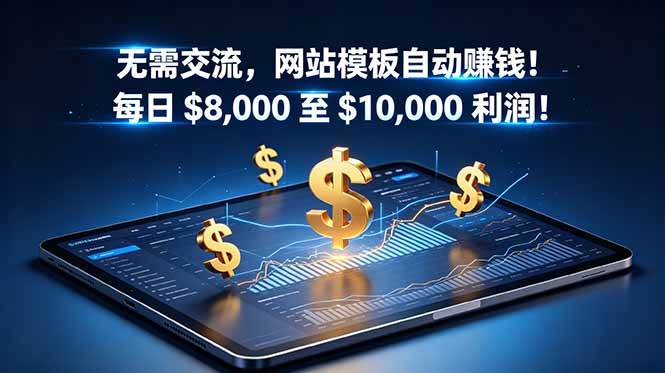 （18854期）无需交流，网站模板自动赚钱！每日 $8,000 至 $10,000 利润！【原创双语字幕】-玩备项目资源网