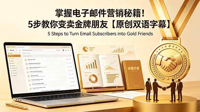 (18923期)掌握电子邮件营销秘籍!5步教你变卖金牌朋友【原创双语字幕】-玩备项目资源网