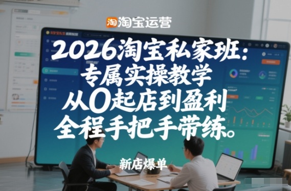 2026淘宝私家班：专属实操教学，从0起店到盈利，全程手把手带练（更新26年3月）-玩备项目资源网