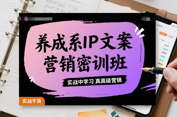 养成系IP文案营销密训班，实战中学习真高级营销-玩备项目资源网