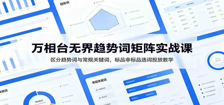 万相台无界趋势词矩阵实战课：区分趋势词与常规关键词，标品非标品选词投放教学-玩备项目资源网