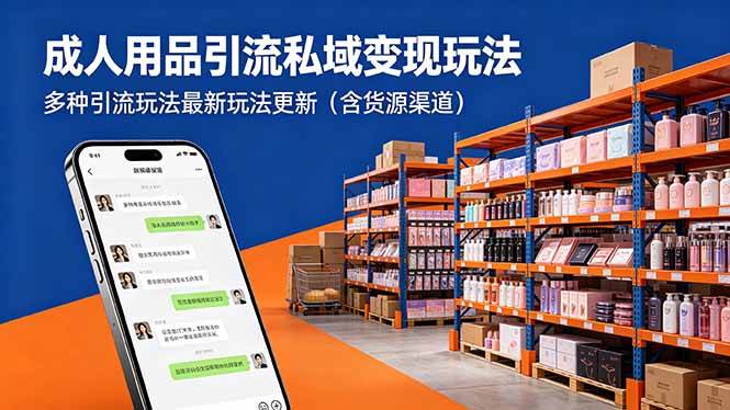 (18419期)成人用品引流私域变现玩法,多种引流玩法最新玩法更新(含货源渠道)-玩备项目资源网