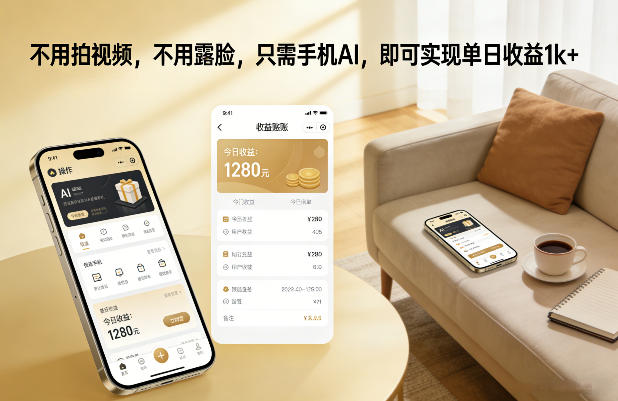 不用拍视频，不用露脸，只需手机AI，即可实现单日收益1k+【揭秘】-玩备项目资源网