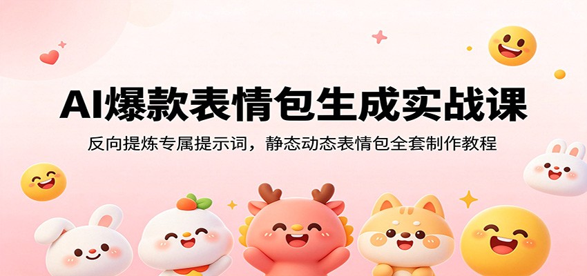 AI爆款表情包生成实战课：反向提炼专属提示词，静态动态表情包全套制作教程-玩备项目资源网