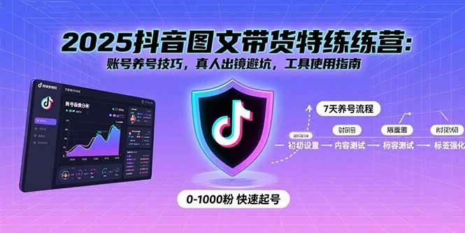 （15861期）2025抖音图文带货特练营：账号养号技巧，真人出镜避坑，工具使用指南-玩备项目资源网