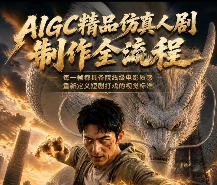 AIGC精品仿真人剧豢龙人全流程制作解析2026，国风仿真人创作+打斗剧情+人设编排，一站式AI短剧入门-玩备项目资源网