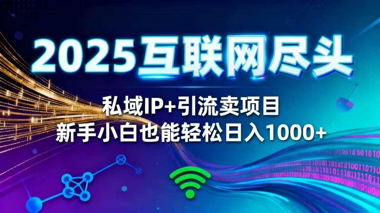 （16485期）2025网创尽头王炸项目！私域 IP + 精准引流，新手小白在家躺赚日入 1000+-玩备项目资源网