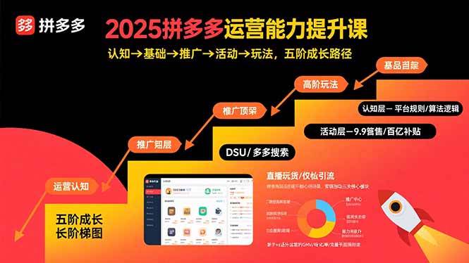 （15826期）2025拼多多运营能力提升课：认知→基础→推广→活动→玩法，五阶成长路径-玩备项目资源网
