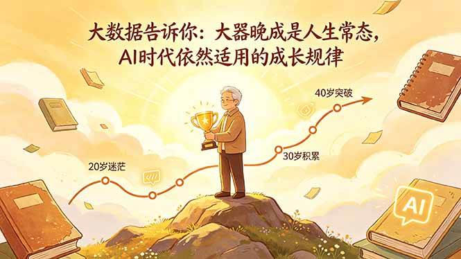 （18288期）付费文章：大数据告诉你：大器晚成是人生常态，AI 时代依然适用的成长规律-玩备项目资源网