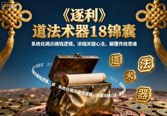 《逐利》道法术器18锦囊，系统化揭示搞钱逻辑，浓缩关键心法，颠覆传统思维-玩备项目资源网