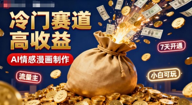公众号冷门赛道，用AI做情感漫画，7天开通流量主，操作简单，小白可玩-玩备项目资源网