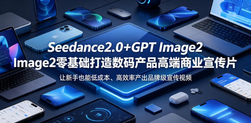 Seedance2.0+GPT Image2零基础打造数码产品高端商业宣传片，让新手也能低成本、高效率产出品牌级宣传视频-玩备项目资源网