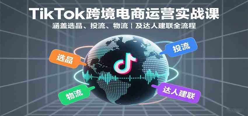 TikTok跨境电商运营实战课：涵盖选品、投流、物流及达人建联全流程-玩备项目资源网