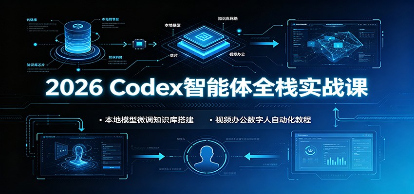 2026 Codex智能体全栈实战课:本地模型微调知识库搭建,视频办公数字人自动化教程-玩备项目资源网