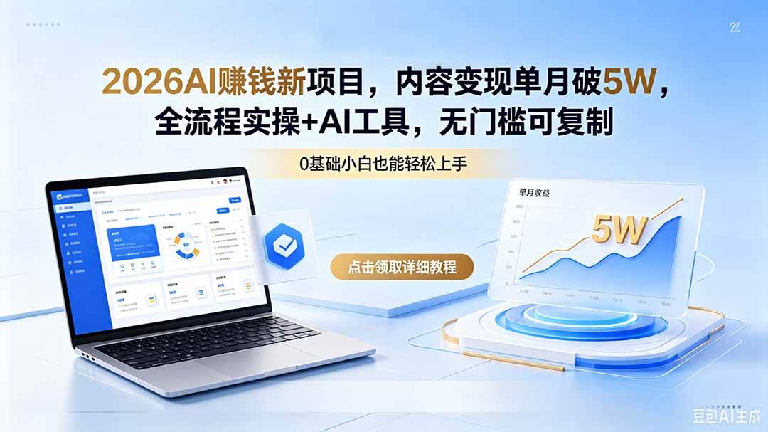 （18476期）2026AI赚钱新项目，内容变现单月破5W，全流程实操+AI工具，无门槛可复制-玩备项目资源网