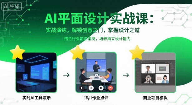 AI平面设计实战课，实战演练，解锁创意之门，掌握设计之道-玩备项目资源网
