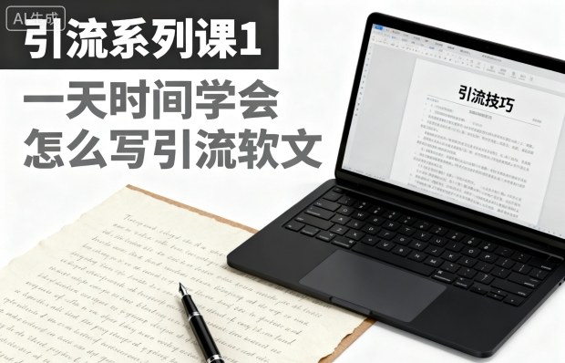 引流系列课1，一天时间学会怎么写引流软文-玩备项目资源网