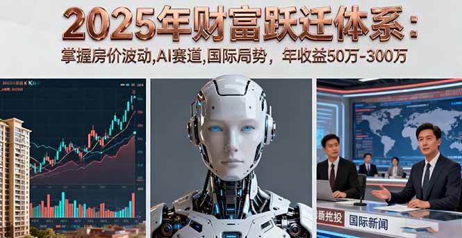 （16217期）2025年财富跃迁体系：掌握房价波动,AI赛道,国际局势，年收益50万-300万-玩备项目资源网