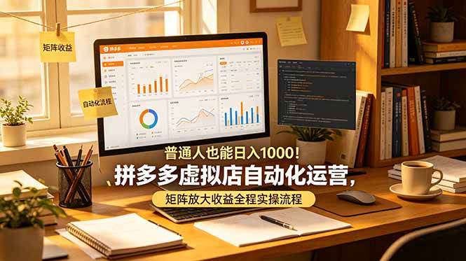 （19022期）普通人也能日入 1000！拼多多虚拟店自动化运营，矩阵放大收益全程实操流程-玩备项目资源网