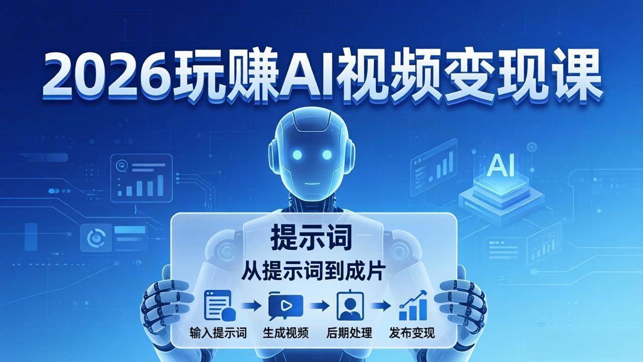 (17827期)2026玩赚AI视频变现课:掌握 AI 视频全流程技能,从提示词到成片高效产出-玩备项目资源网
